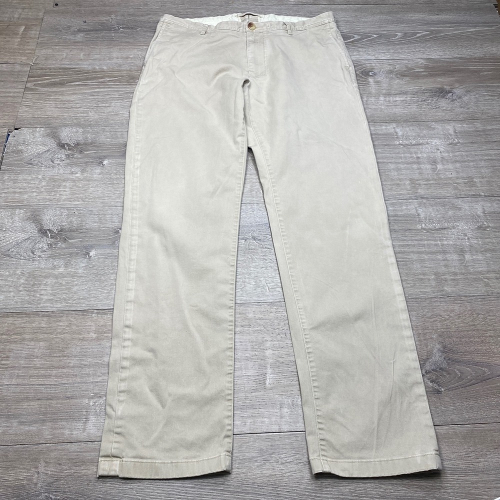 Proper Cloth Chinos Mens 38x34 Beige Delave Stretch Twill Casual Pants